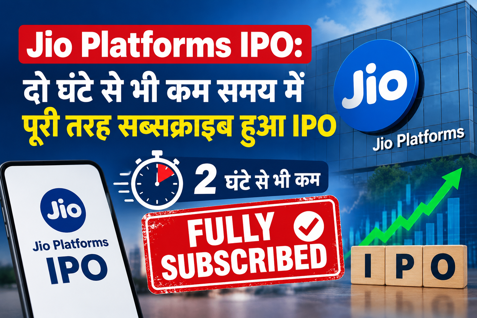 Jio Platforms IPO: दो घंटे से भी कम समय में पूरी तरह Subscribe हुआ IPO